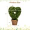 4 Packs 14.5 Inch Mini Artificial Boxwood Topiary Trees with Heart Shape-Green